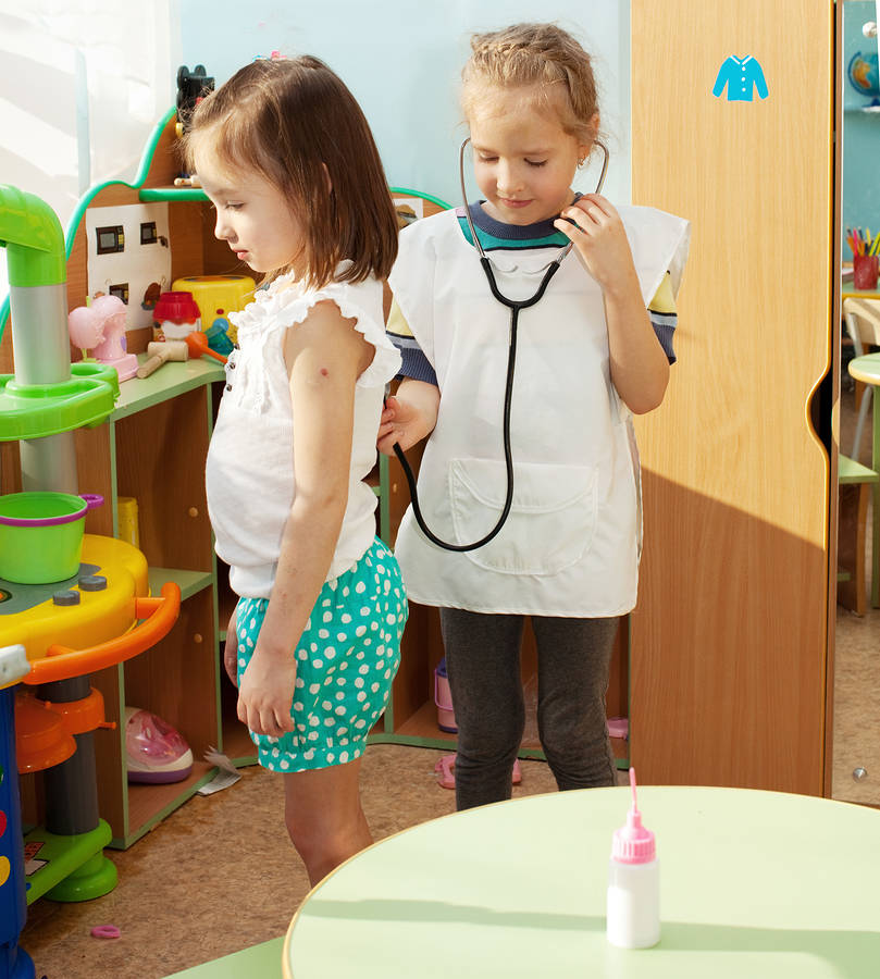 Children learning in centers in a classroom